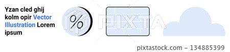 Financial concepts, construction , weather forecasts, data visualization, minimalistic design, user interface elements. A percentage symbol, a brick wall and a cloud. Financial concepts Financial concepts, construction , weather forecasts, data visualization, minimalistic design, user interface elements. A percentage symbol, a brick wall and a cloud. Financial concepts 134885399