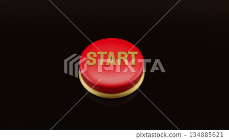 Start Button Concept for Business Launch and New Beginning 3d render. 134885621