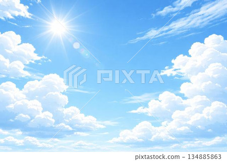 陽光明媚的藍天圖像向量圖 陽光明媚的藍天圖像向量圖 134885863