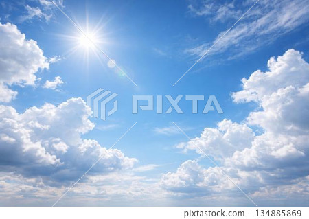 陽光明媚的藍天圖像逼真 134885869