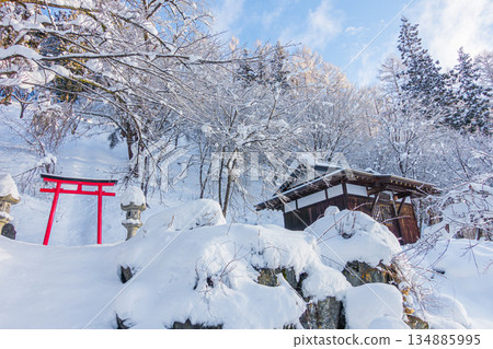 [Dengyosan] 鳥居、下殿、雪景 [白馬村，北安隅郡] 134885995