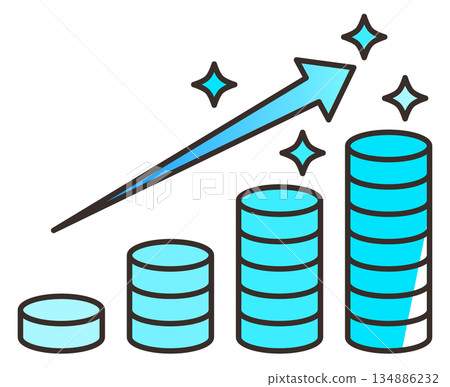 Illustration of a business that increases assets and profits by investing to reach the target amount Illustration of a business that increases assets and profits by investing to reach the target amount 134886232