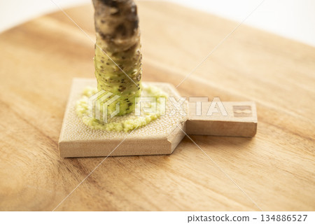 Grated wasabi and shark skin Grated wasabi and shark skin 134886527