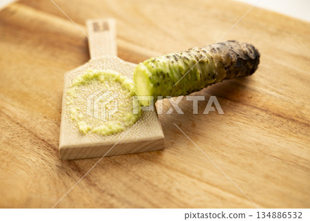 Grated wasabi and shark skin Grated wasabi and shark skin 134886532