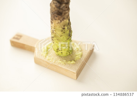 Grated wasabi and shark skin Grated wasabi and shark skin 134886537
