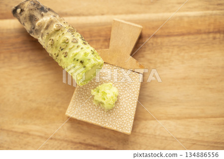 Grated wasabi and shark skin Grated wasabi and shark skin 134886556
