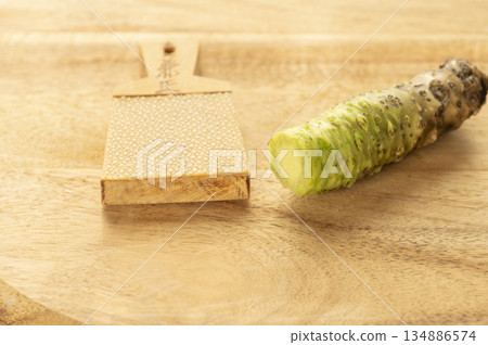 Grated wasabi and shark skin Grated wasabi and shark skin 134886574