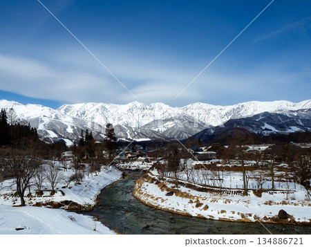Snow-capped mountains of the Northern Alps, Hakuba Village, Nagano Prefecture Snow-capped mountains of the Northern Alps, Hakuba Village, Nagano Prefecture 134886721