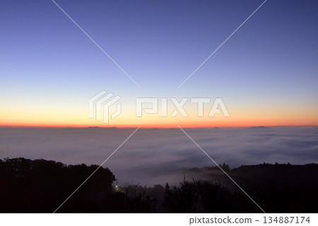 從山王山展望台（塔）眺望日立高原的雲海 134887174