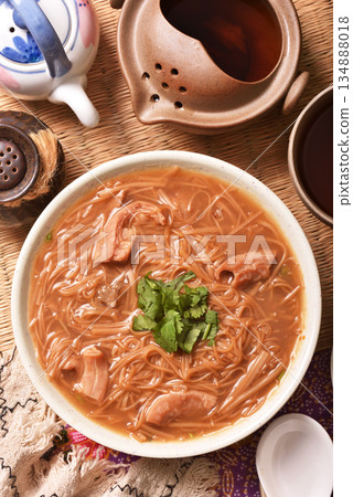Pork intestine thin noodles Pork intestine thin noodles 134888018