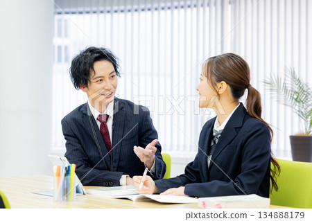 Cram school, high school student, one-on-one instruction Cram school, high school student, one-on-one instruction 134888179