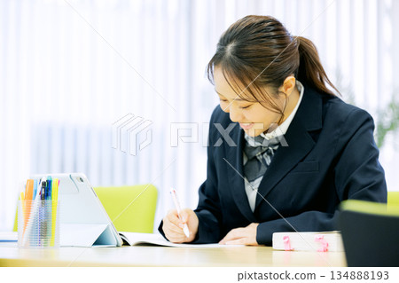 School girl high school studies School girl high school studies 134888193