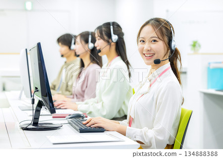 Young lady, operator, call center, staff 134888388