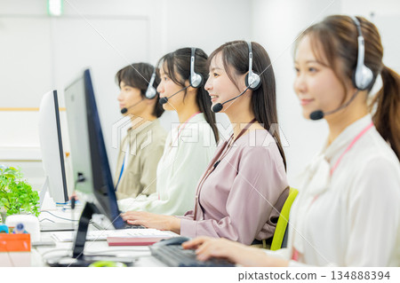 Young lady, operator, call center, staff 134888394