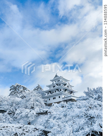 Gujo Hachiman Castle in the snow 134888595
