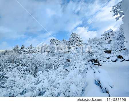 Gujo Hachiman Castle in the snow 134888596