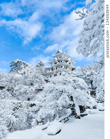 Gujo Hachiman Castle in the snow Gujo Hachiman Castle in the snow 134888644