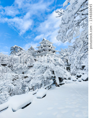 Gujo Hachiman Castle in the snow Gujo Hachiman Castle in the snow 134888645