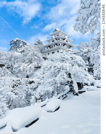 Gujo Hachiman Castle in the snow Gujo Hachiman Castle in the snow 134888646