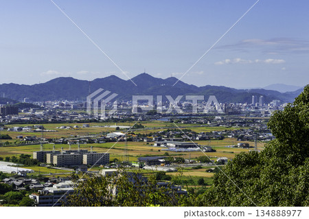View of Kochi city from the Okoto Castle ruins, Nankoku City, Kochi Prefecture View of Kochi city from the Okoto Castle ruins, Nankoku City, Kochi Prefecture 134888977