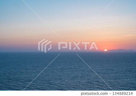 Beautiful sunset in Santorini 134889214