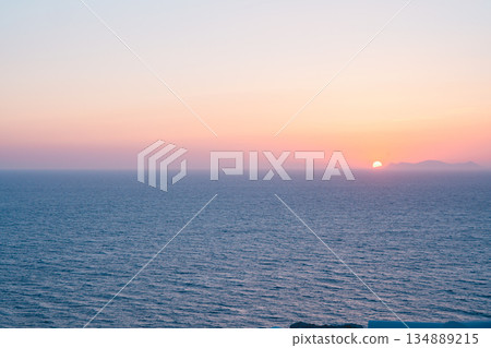 Beautiful sunset in Santorini 134889215