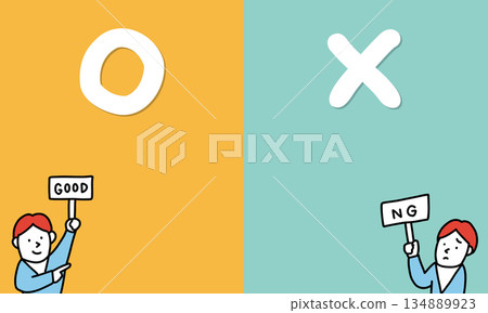 OK 和 NG 範例插圖框架 134889923