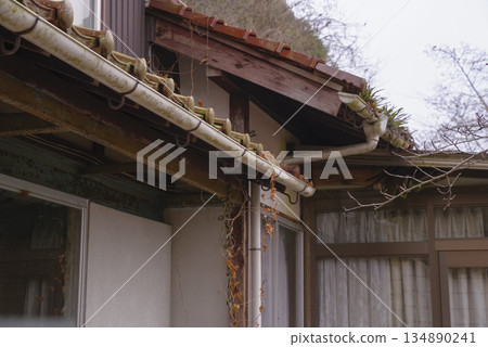 A dilapidated abandoned house in a marginal village 134890241