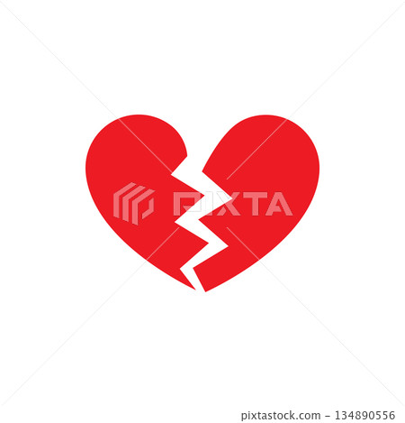 Broken heart icon Broken heart icon 134890556