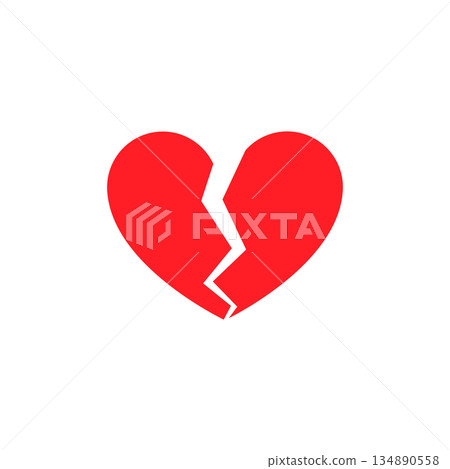 Broken heart icon Broken heart icon 134890558