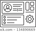 Minimal outline vector icon of user account dashboard interface 134890669
