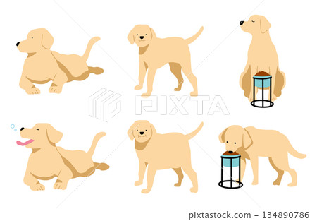 Dog hand-drawn illustration set 134890786
