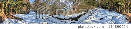 Panoramic photo of Mount Echizen in the Aitaka Mountains and the snow-capped Fujimi Pass Panoramic photo of Mount Echizen in the Aitaka Mountains and the snow-capped Fujimi Pass 134890924