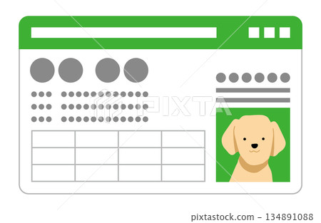 Dog hand-drawn illustration insurance card Dog hand-drawn illustration insurance card 134891088