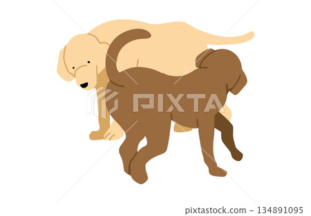 Dog hand-drawn illustration greeting 134891095