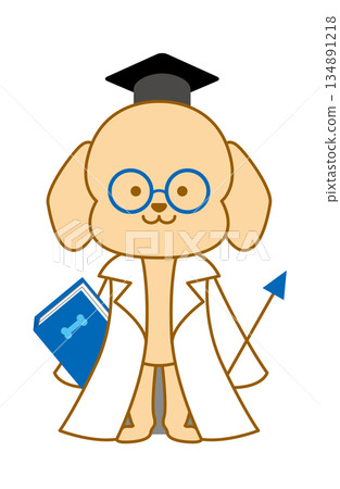 Hand-drawn illustration of a dog doctor Hand-drawn illustration of a dog doctor 134891218