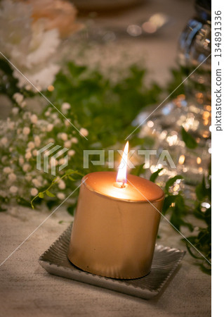 A hotel restaurant decorated with lovely candlelight A hotel restaurant decorated with lovely candlelight 134891336