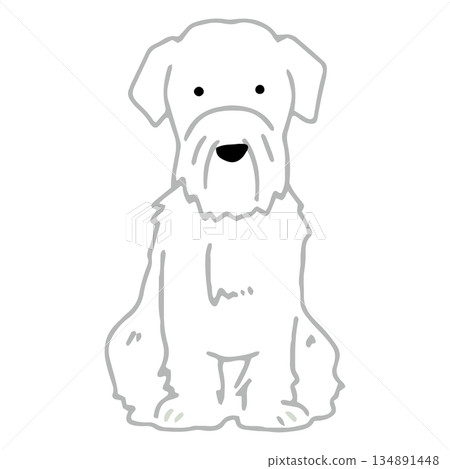 手繪西里漢梗犬插圖 134891448