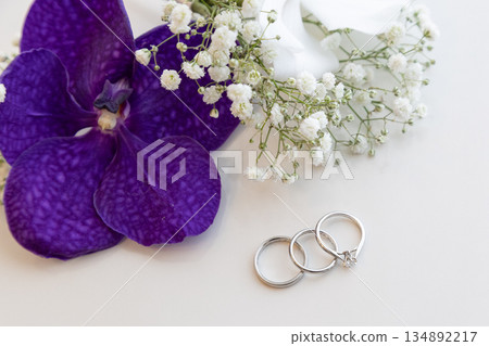 Bouquet and rings wedding Bouquet and rings wedding 134892217
