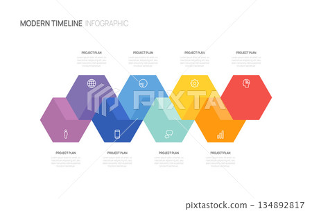 Business roadmap timeline infographic with 8 milestones elements, diagram, and icon, vector. Business roadmap timeline infographic with 8 milestones elements, diagram, and icon, vector. 134892817