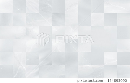 White gray mosaic tile marble background 134893090