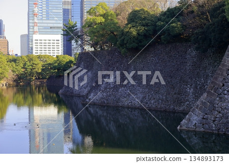 Stone walls of the Imperial Palace Outer Gardens 134893173