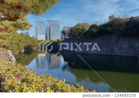 Stone walls of the Imperial Palace Outer Gardens Stone walls of the Imperial Palace Outer Gardens 134893178