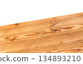 Wooden table corner, white background. 134893210