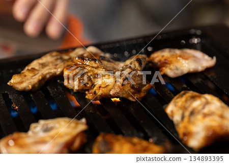 Eat delicious grilled meat 134893395