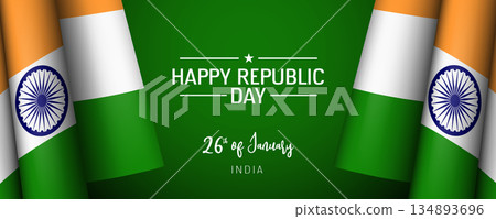 India republic day vector banner, greeting card India republic day vector banner, greeting card 134893696