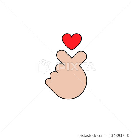 Hand making a heart shape Hand making a heart shape 134893738