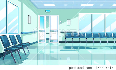醫院候診室的插圖 134893817