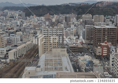 從摩天輪上看到的鹿兒島景色 從摩天輪上看到的鹿兒島景色 134893835