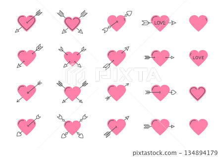 Hearts Line Icons 134894179